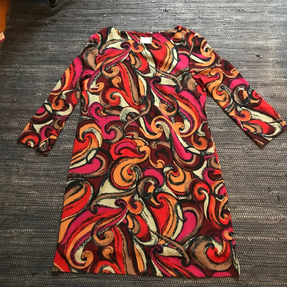 Maeve by Anthropologie Flavia Shift Dress, Swirly Print, M - Picture 1 of 12